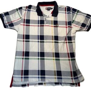 Vintage Chaps Ralph Lauren primary colors Plaid Cotton Polo Large